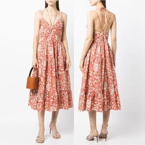 Ulla Johnson Red and White Floral Midi Dress